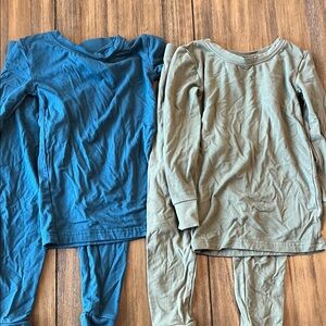 Little Sleepies Blue and Green Cozy Long Sleeve Pajama Set